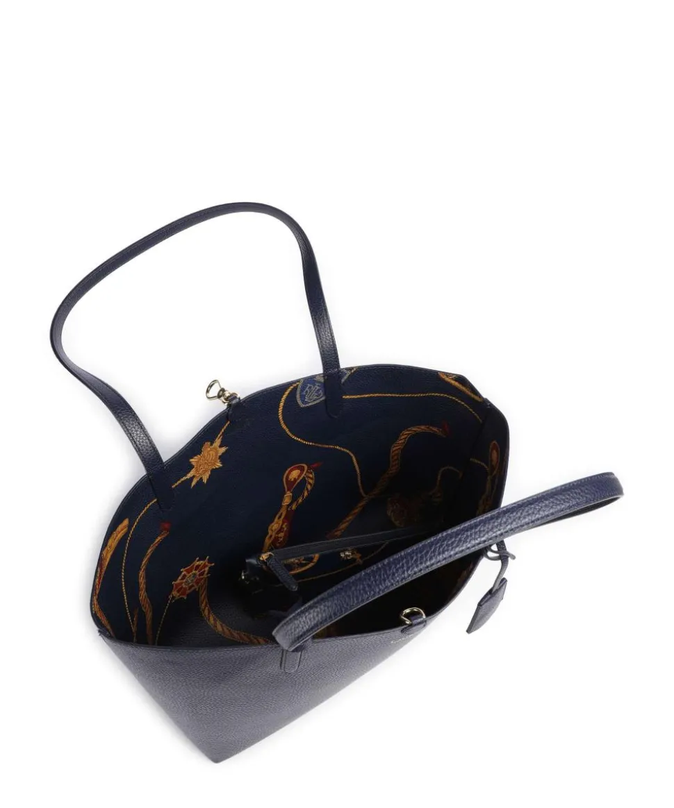 Medium Shopper Lederimitat navy