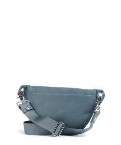Mellow Leather Gürteltasche genarbtes Kalbsleder blaugrau
