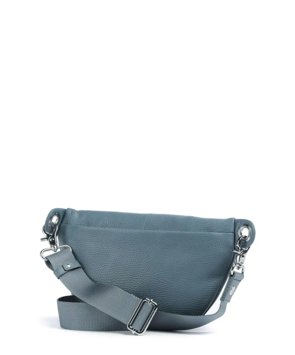 Mellow Leather Gürteltasche genarbtes Kalbsleder blaugrau
