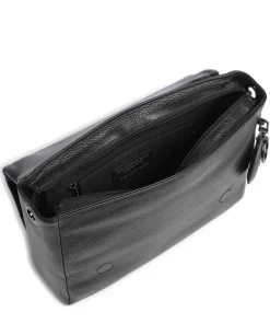 Mellow Leather Schultertasche genarbtes Rindsleder schwarz