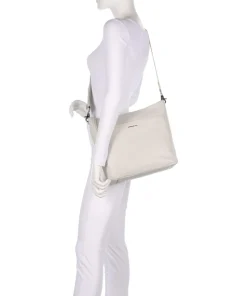 Mellow Leather Schultertasche genarbtes Kalbsleder creme