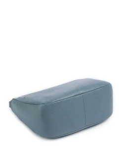 Mellow Leather Umhängetasche genarbtes Kalbsleder blaugrau