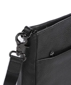 Mellow Leather Umhängetasche genarbtes Kalbsleder schwarz