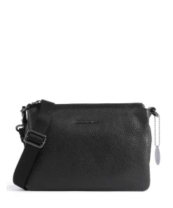 Mellow Leather Umhängetasche genarbtes Kalbsleder schwarz