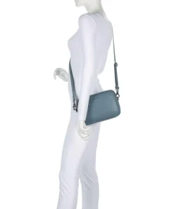 Mellow Leather Umhängetasche genarbtes Kalbsleder blaugrau
