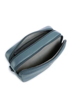 Mellow Leather Umhängetasche genarbtes Kalbsleder blaugrau