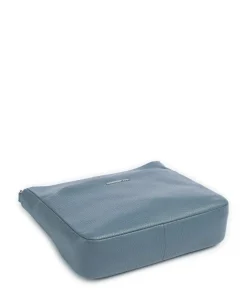 Mellow Leather Umhängetasche genarbtes Kalbsleder blaugrau