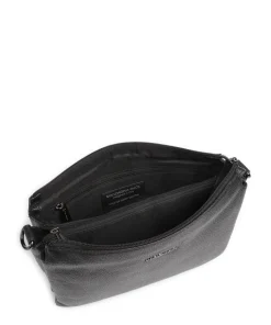 Mellow Leather Umhängetasche genarbtes Kalbsleder schwarz