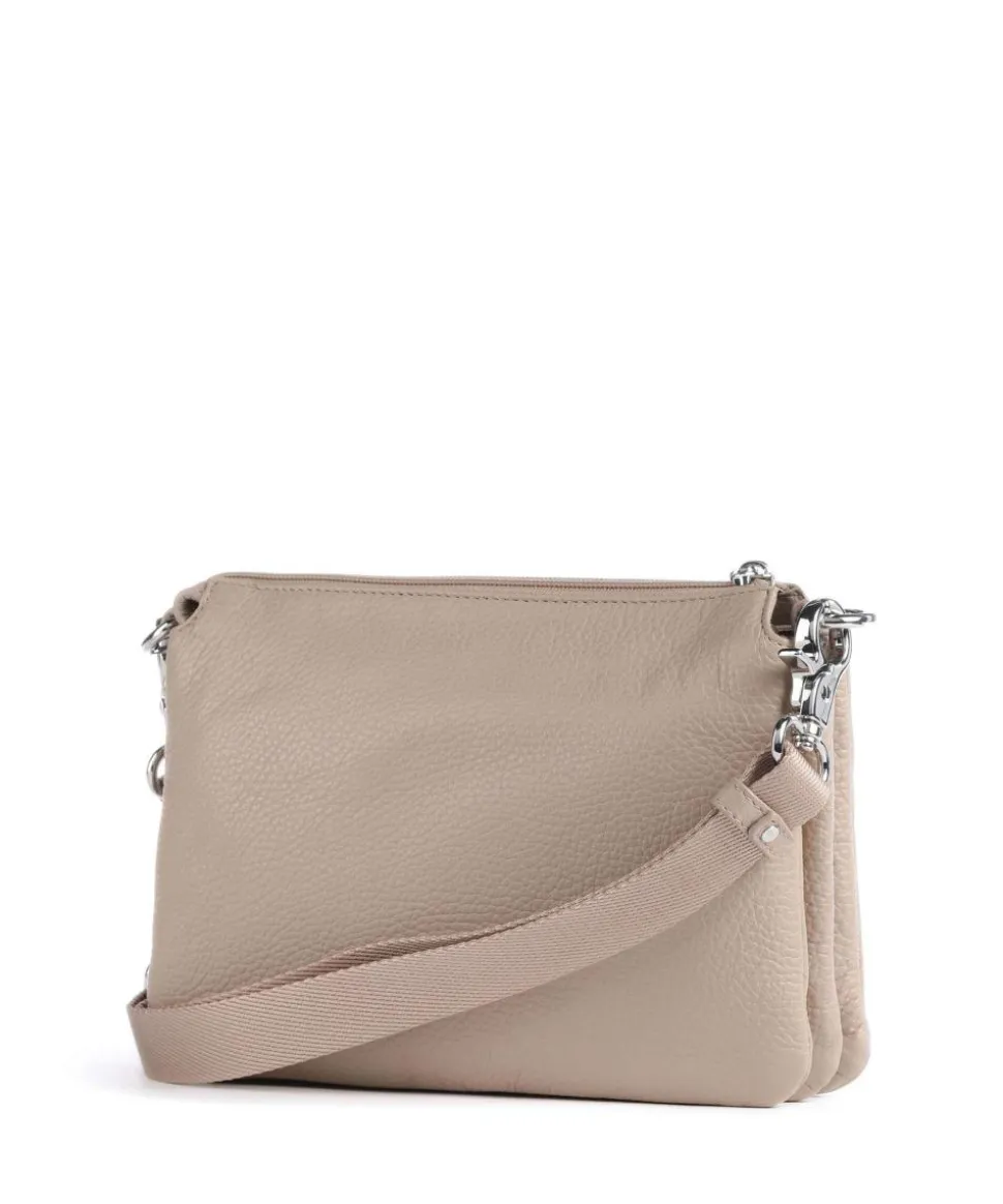 Mellow Leather Umhängetasche genarbtes Kalbsleder taupe