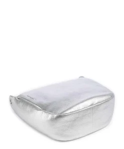 Mellow Metal Umhängetasche genarbtes Kalbsleder silber