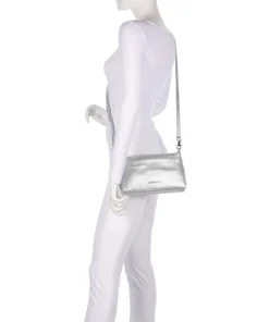 Mellow Metal Umhängetasche genarbtes Kalbsleder silber