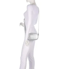 Mellow Metal Umhängetasche genarbtes Kalbsleder silber