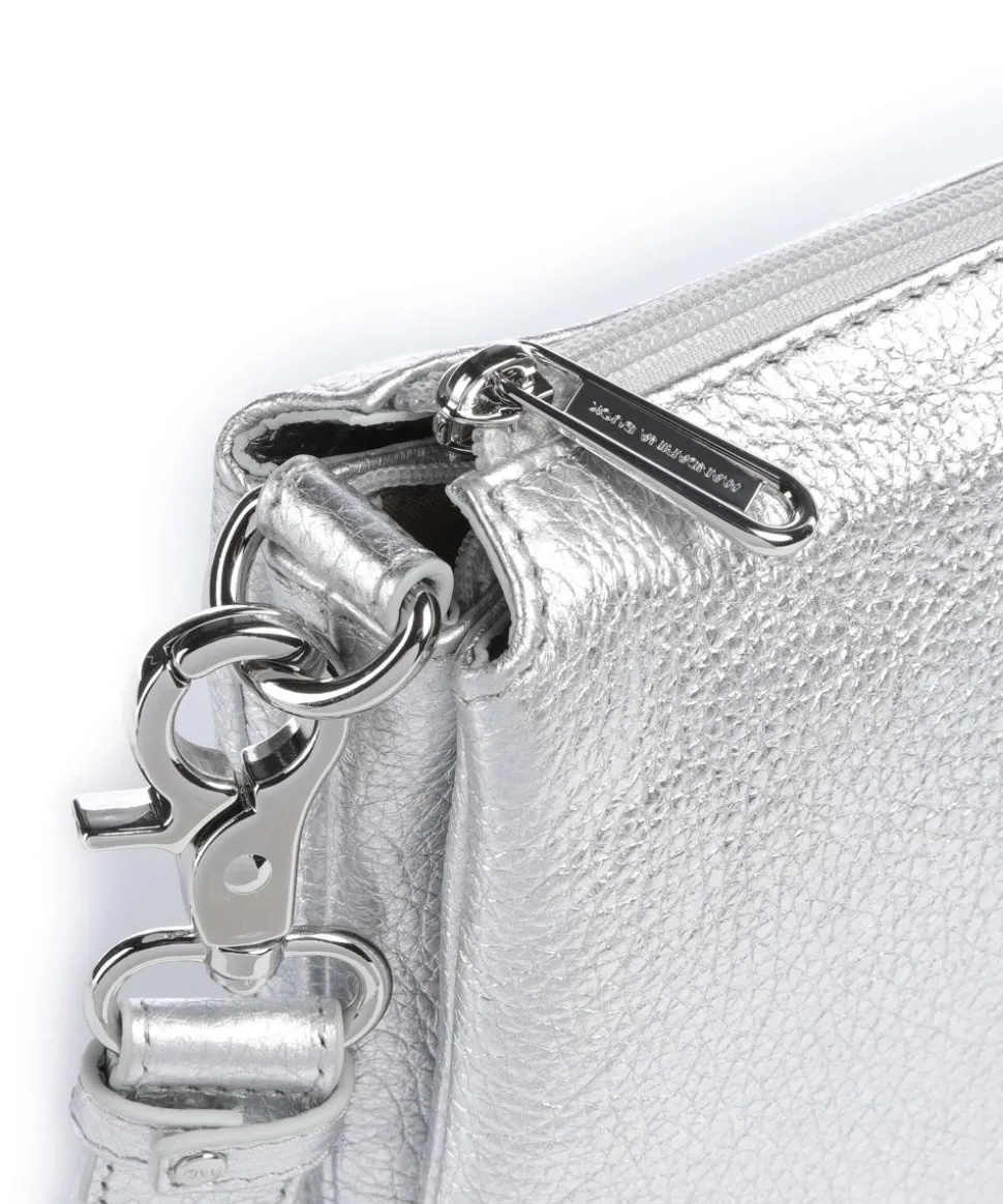 Mellow Metal Umhängetasche genarbtes Kalbsleder silber