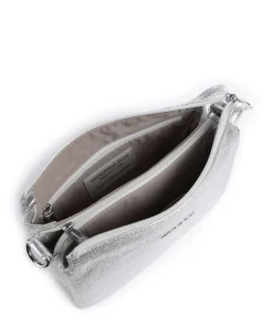 Mellow Metal Umhängetasche genarbtes Kalbsleder silber