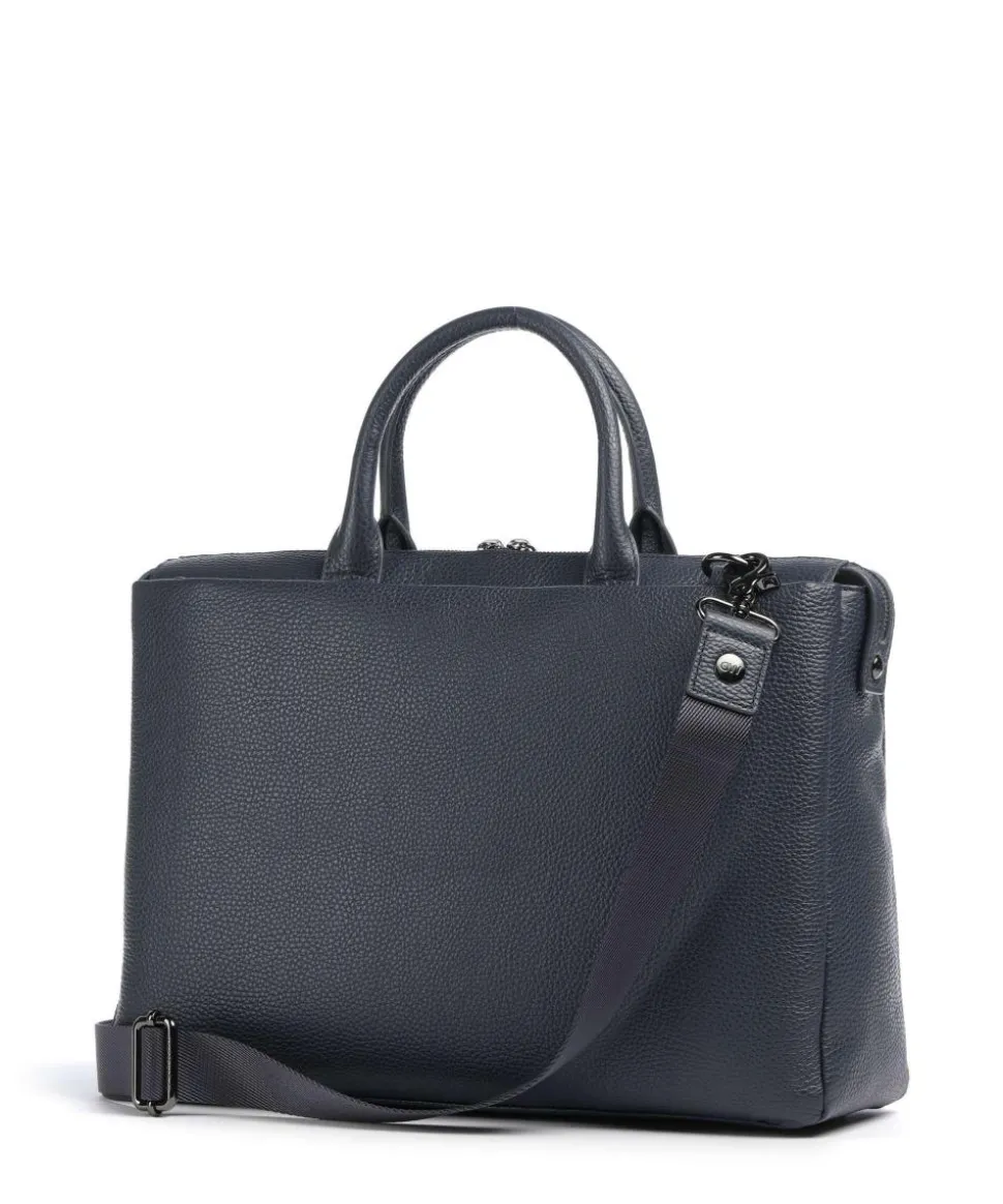 Mellow Urban Aktentasche 14″ genarbtes Kalbsleder dunkelblau