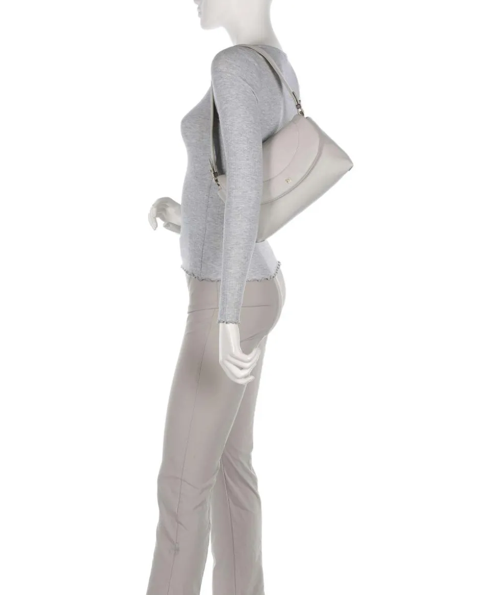Melville S. Schultertasche fein genarbtes Leder hellgrau