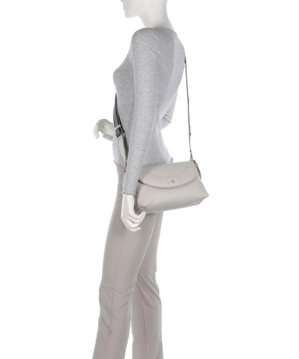 Melville S. Schultertasche fein genarbtes Leder hellgrau