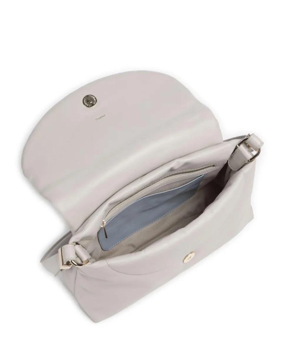 Melville S. Schultertasche fein genarbtes Leder hellgrau