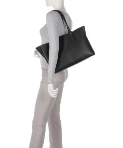 Meridiana L Shopper fein genarbtes Leder schwarz