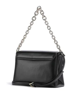 Meridiana M Schultertasche fein genarbtes Kalbsleder schwarz