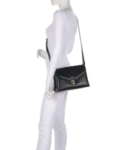 Meridiana M Schultertasche fein genarbtes Kalbsleder schwarz