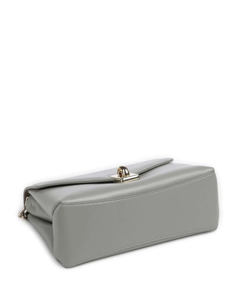 Meridiana M Schultertasche fein genarbtes Kalbsleder graugrün