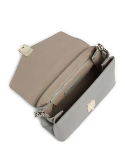 Meridiana M Schultertasche fein genarbtes Kalbsleder graugrün