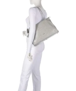 Mermaid Shopper geprägtes Rindsleder hellgrau