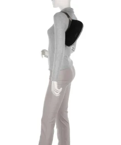 Merveille Astrakan Schultertasche genarbtes Rindsleder, Kunstfell schwarz