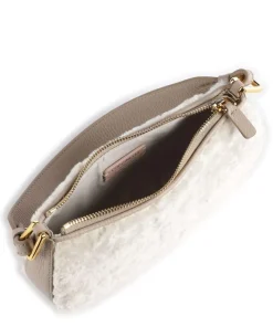 Merveille Astrakan Schultertasche genarbtes Rindsleder, Kunstfell natur