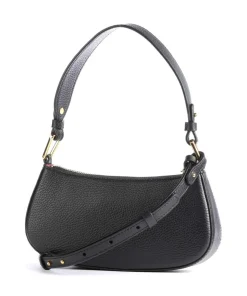 Merveille Schultertasche genarbtes Leder schwarz