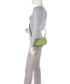 Merveille Schultertasche genarbtes Leder grün