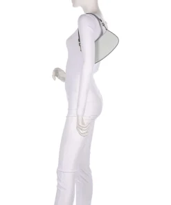 Merveille Schultertasche genarbtes Leder hellblau