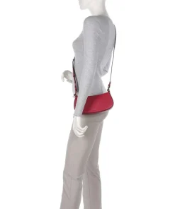 Merveille Schultertasche genarbtes Leder rot