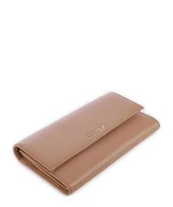 Metallic Soft Geldbörse Leder hellbraun