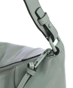 Mila Lack Distressed M Beuteltasche Rindsleder graugrün