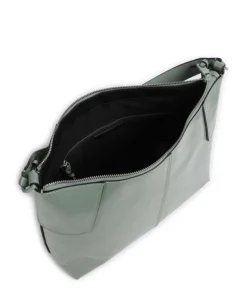 Mila Lack Distressed M Beuteltasche Rindsleder graugrün