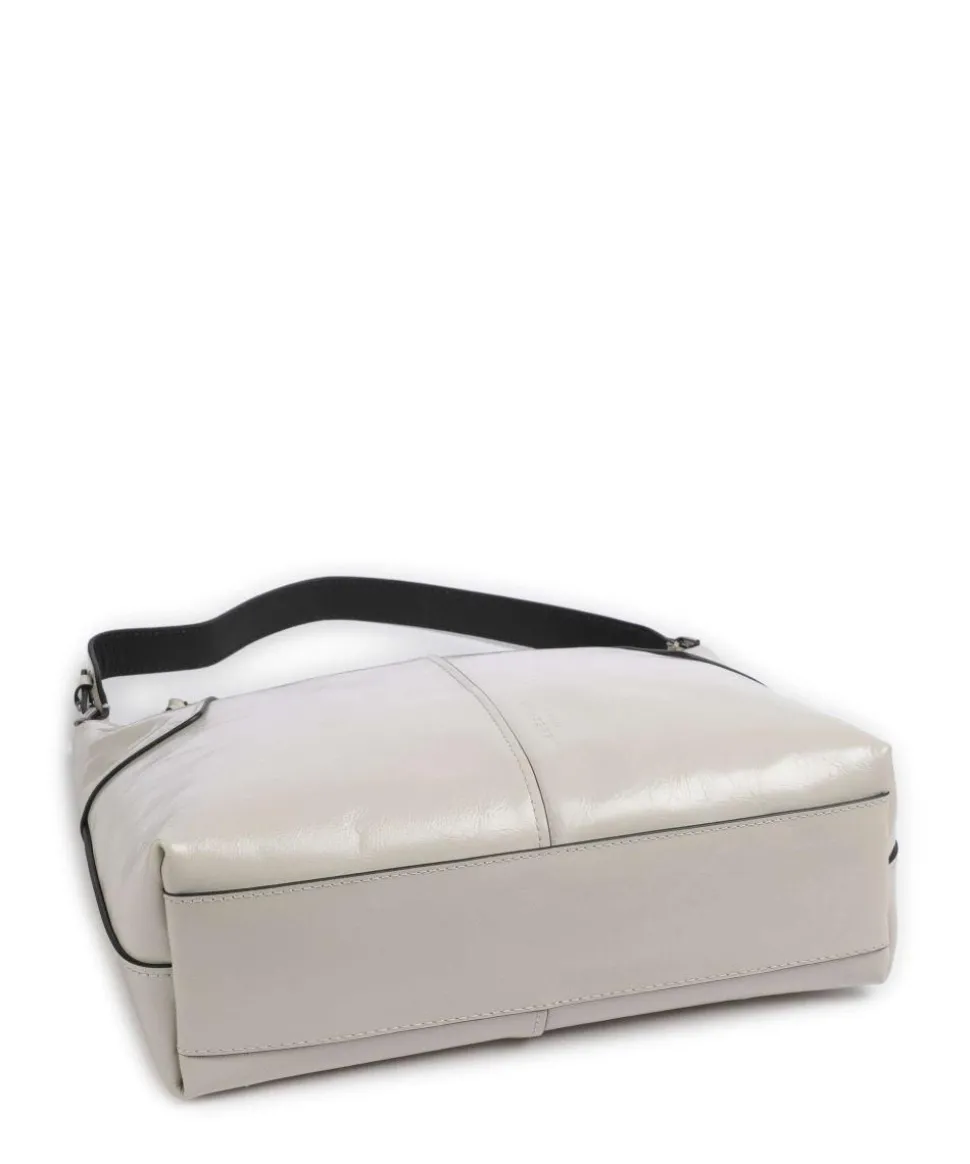 Mila Lack Distressed M Beuteltasche Rindsleder elfenbein