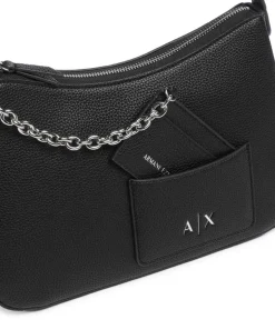 Mila M Schultertasche Lederimitat schwarz