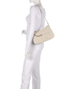 Mila M Schultertasche Lederimitat creme