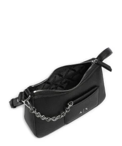 Mila Mini Schultertasche Lederimitat schwarz