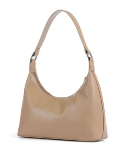 Mila Schultertasche Lederimitat beige