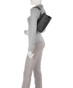 Milano The Village Schultertasche fein genarbtes Rindsleder schwarz