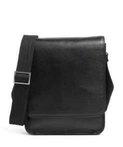 Milano Umhängetasche genarbtes Rindsleder schwarz