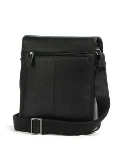 Milano Umhängetasche genarbtes Rindsleder schwarz