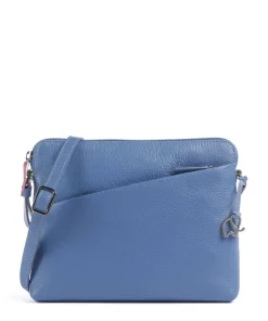 Milano Umhängetasche genarbtes Leder blau