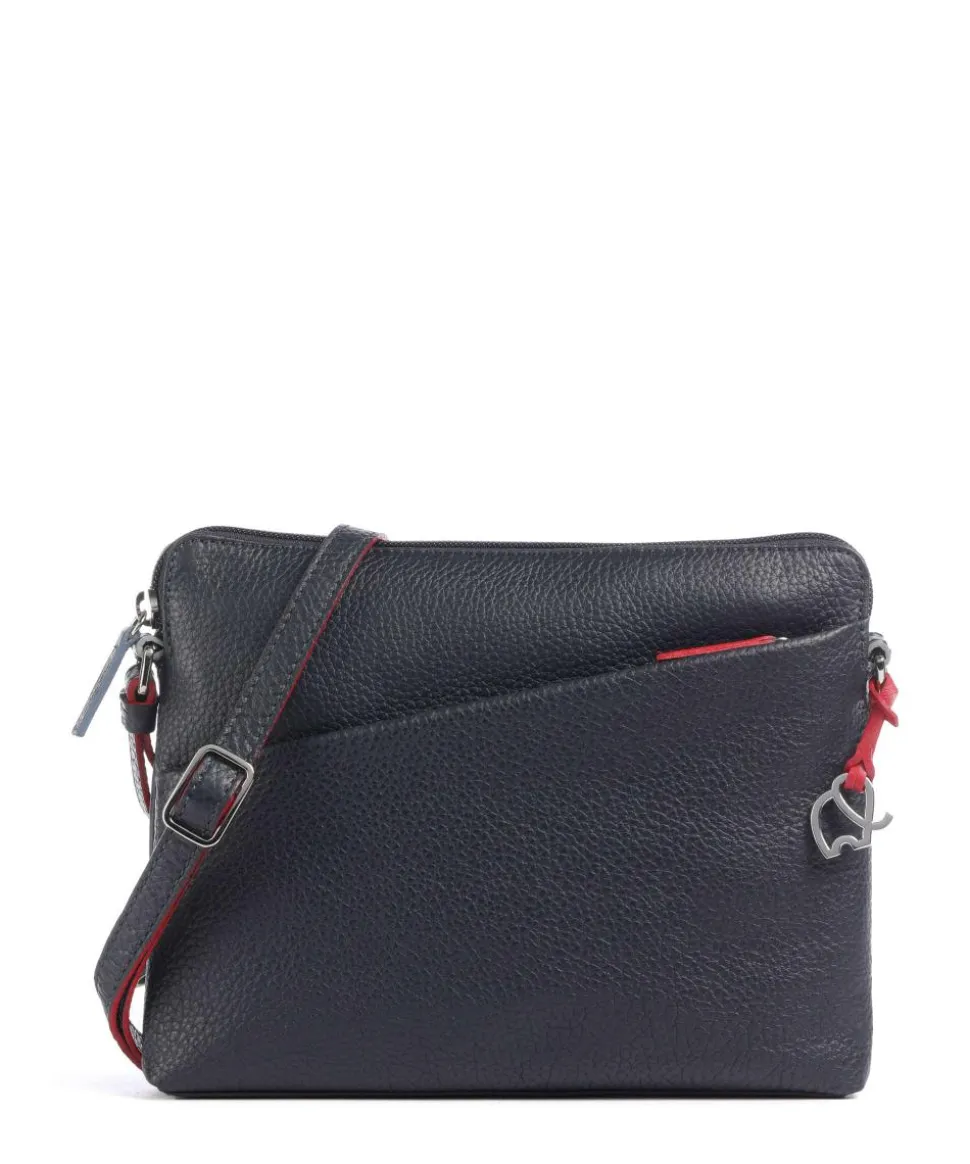 Milano Umhängetasche genarbtes Leder dunkelblau