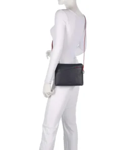 Milano Umhängetasche genarbtes Leder dunkelblau