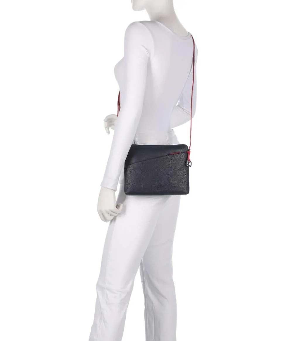 Milano Umhängetasche genarbtes Leder dunkelblau