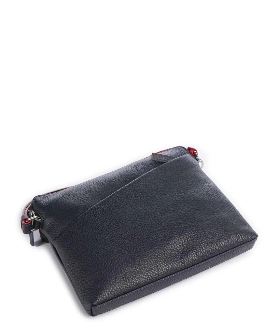 Milano Umhängetasche genarbtes Leder dunkelblau